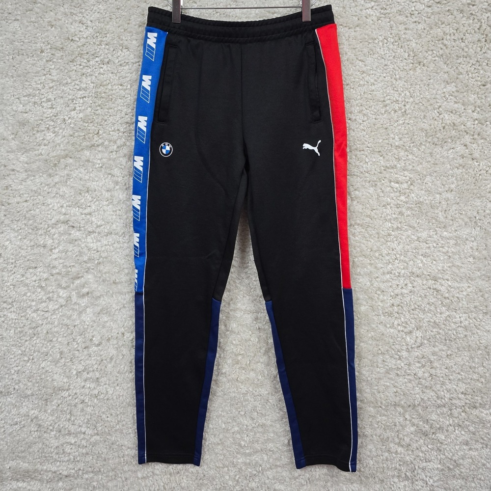 Puma BMW‎ Motorsport Mens Track Pants Size M Black Athletic Streetwear
